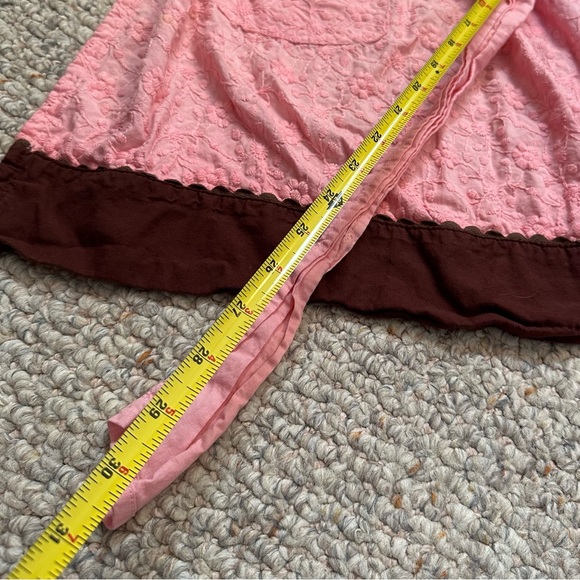 LAST CHANCE! Pink and brown apron - ruffle, pocket - 100% cotton - Picture 13 of 14